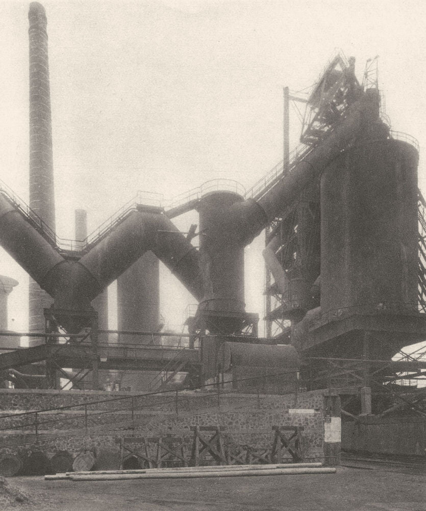 MOSELLE. Rombas. Haut fourneau 1937 old vintage print picture